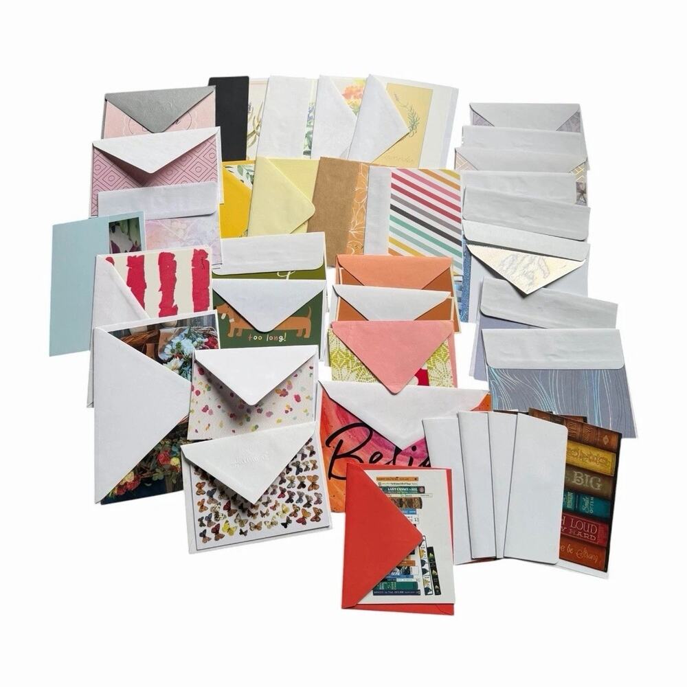Mixed Note Card Stationery Lot Assorted Envelopes Floral Botanical Books